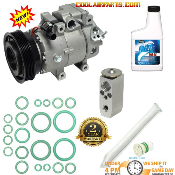 New A/C Compressor 10916 - 977012B201 - Sonata Santa Fe Sorento Optima AC REPAIR KIT